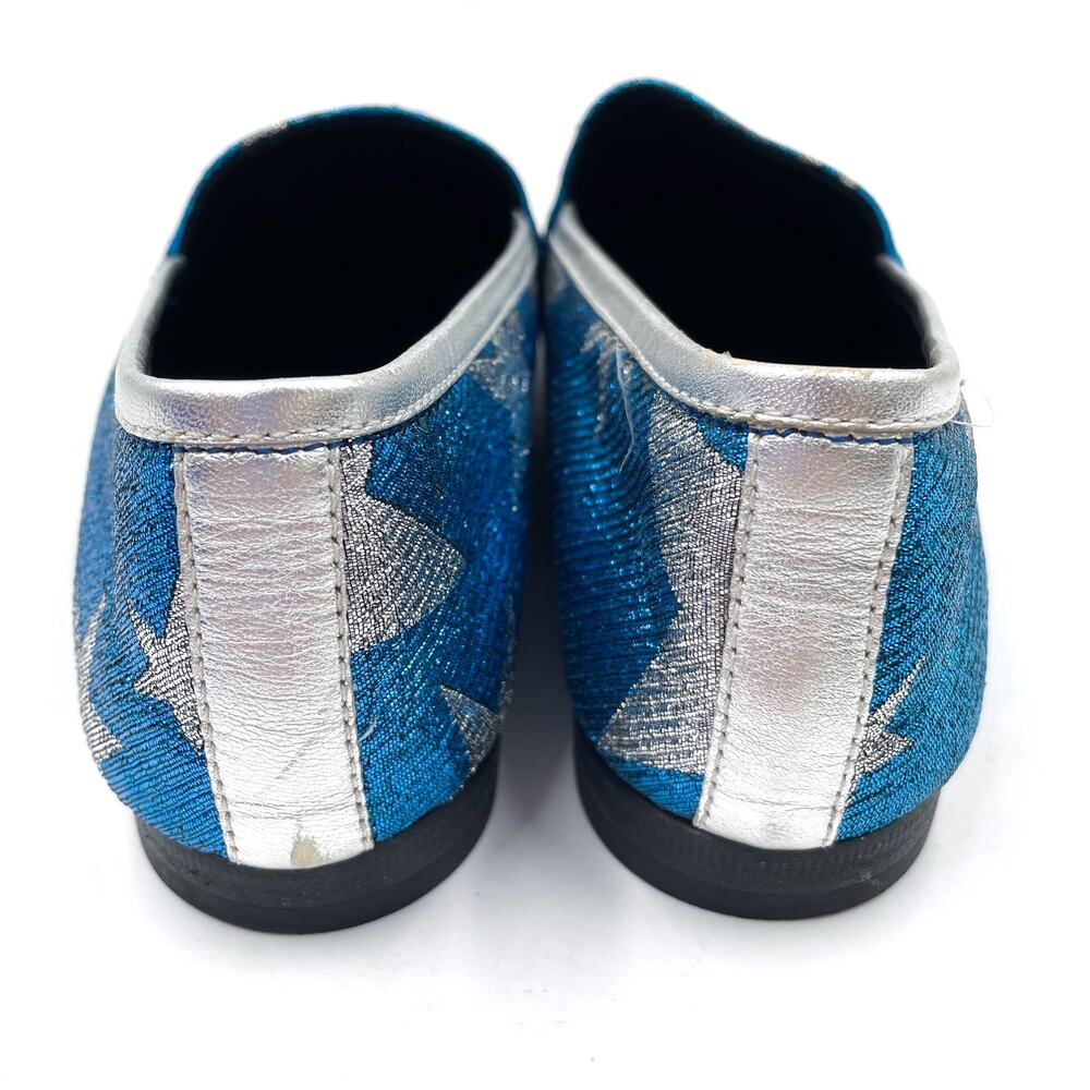 Gucci Jordaan Starry Sky Loafers Blue Metallic Silver Horsebit Leather Sz 37 / 7 - Picture 6 of 12